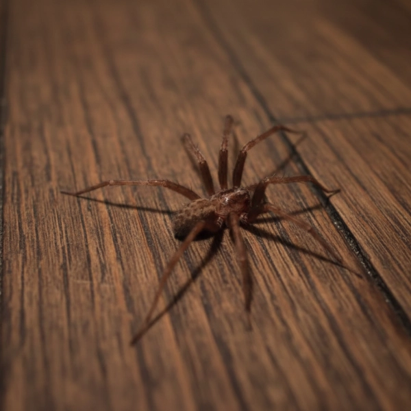 Common house spider on interior wall
